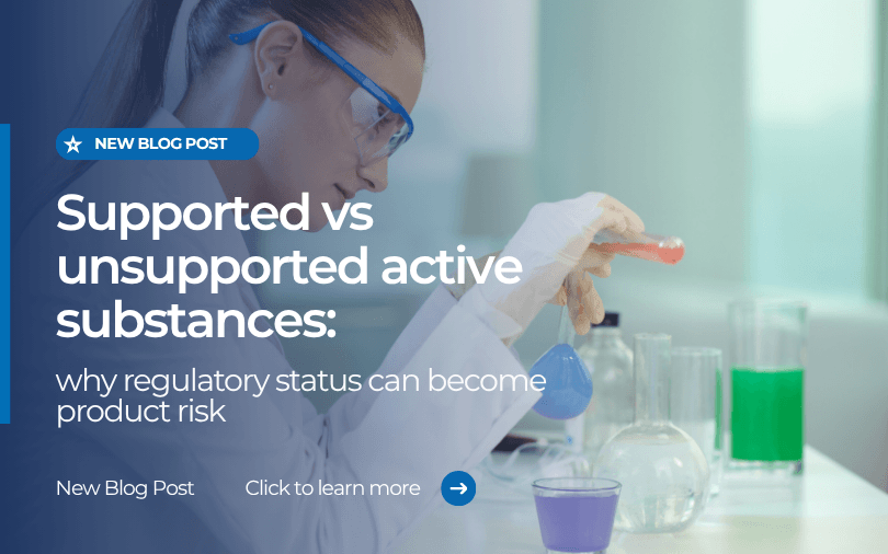 Supported vs Unsupported Scientist testing active substances in a laboratory for regulatory compliance